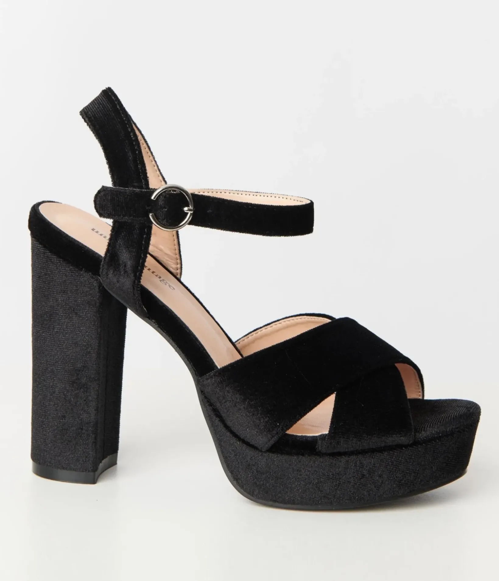 Unique Vintage Special Occasion|Heels>Black Velvet Platform Heels
