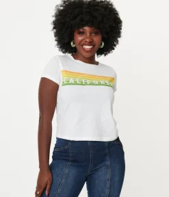 Unique Vintage Graphic Tees>California Graphic Crop Tee