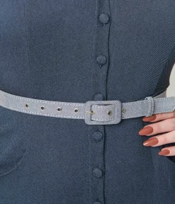 Unique Vintage Rompers & Jumpsuits>Dark Blue Denim Bold Moment Jumpsuit