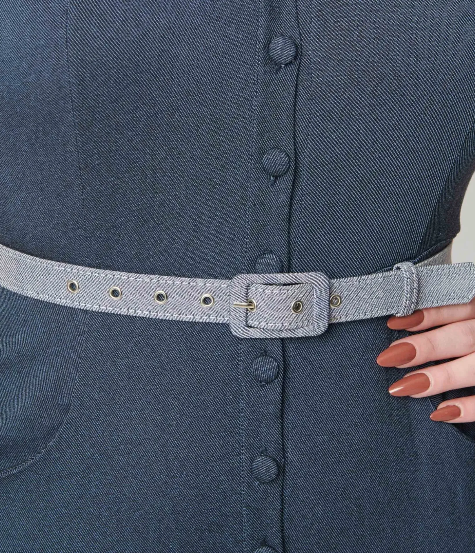 Unique Vintage Rompers & Jumpsuits>Dark Blue Denim Bold Moment Jumpsuit