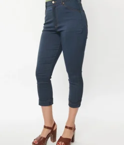 Unique Vintage Pants>Denim Bengaline Capris