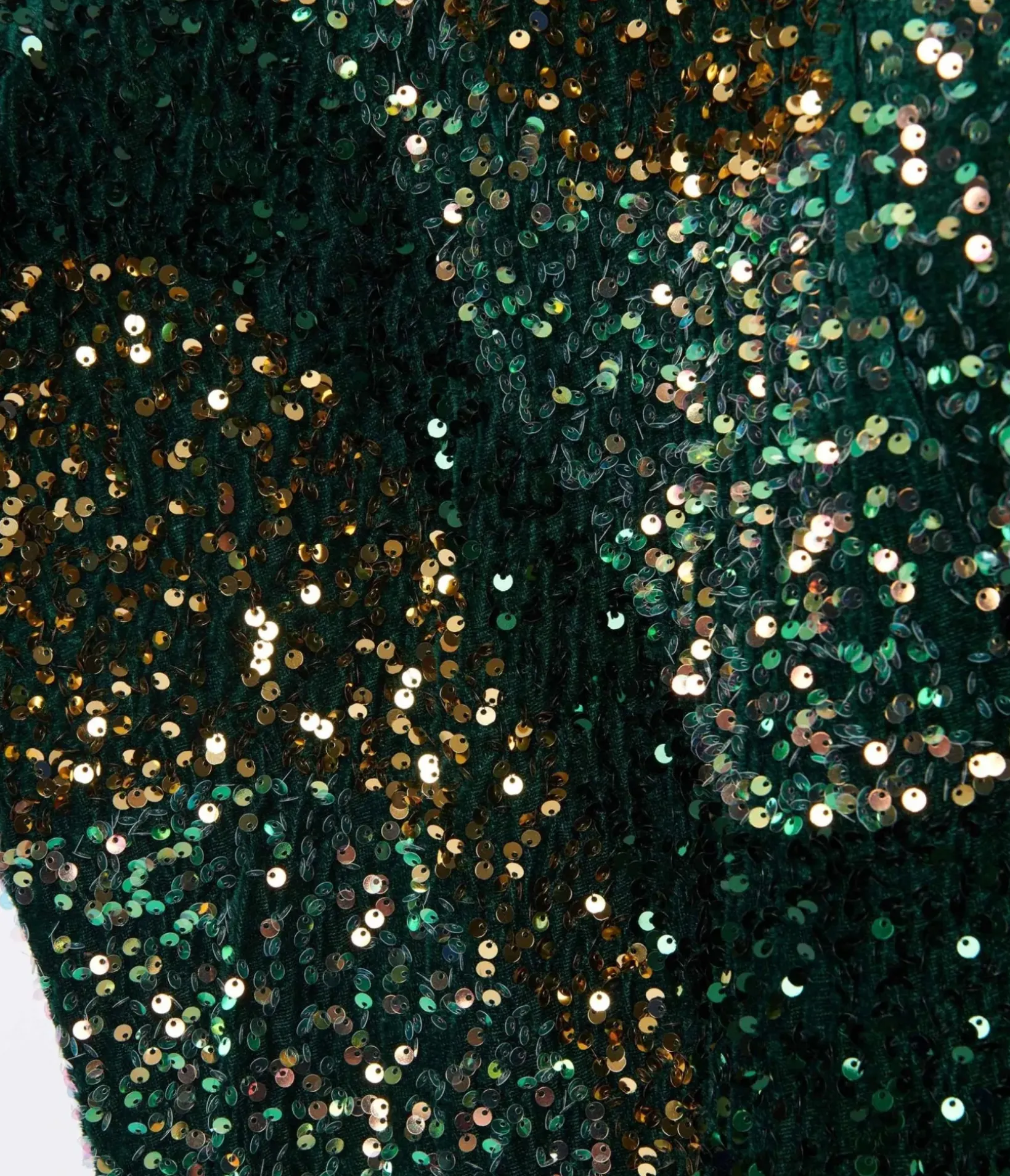 Unique Vintage Maxi|Caftans>Emerald & Gold Sequin Burton Caftan Dress