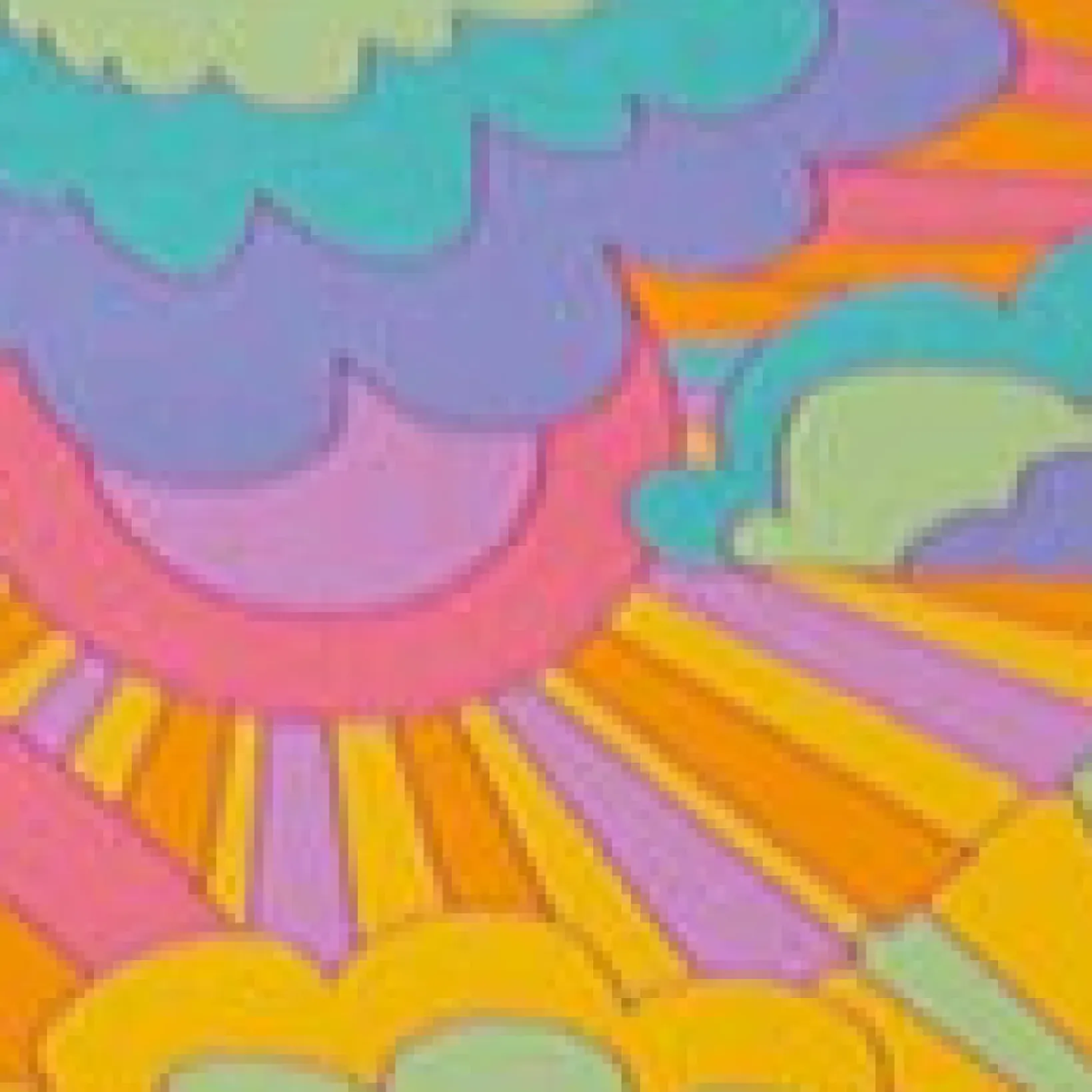 Unique Vintage Swim Tops|Two Piece Swim>Happy Groovy Rainbow Twist Front Halter Swim Top