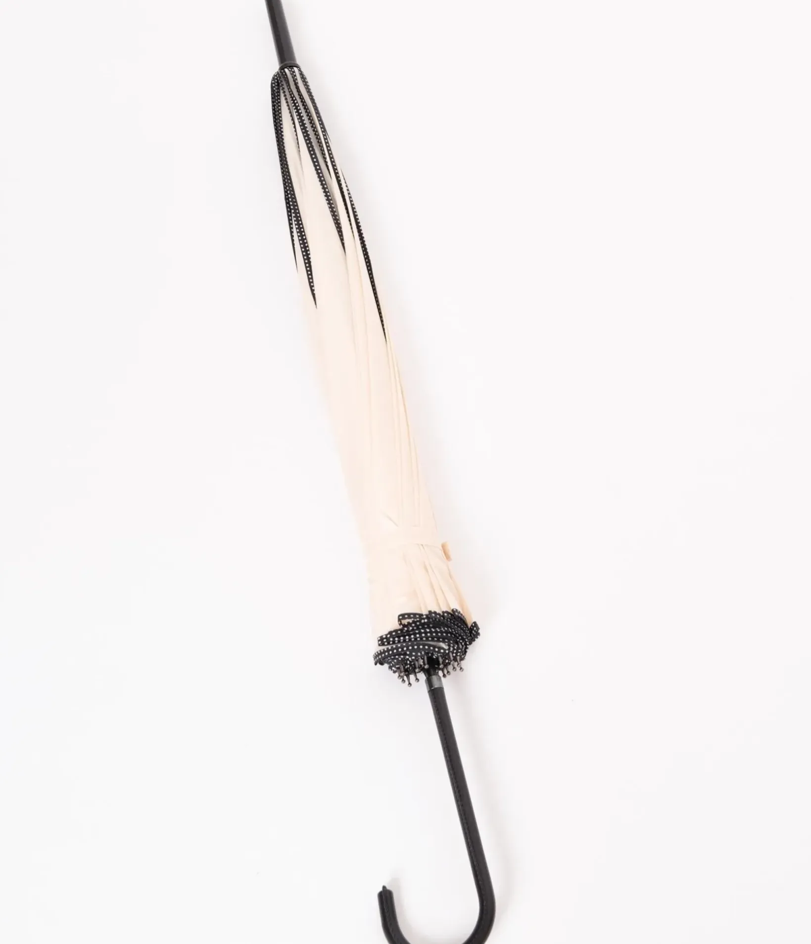 Unique Vintage Special Occasion|Wedding Accessories>Ivory & Black Polka Dot Princess Pagoda Umbrella