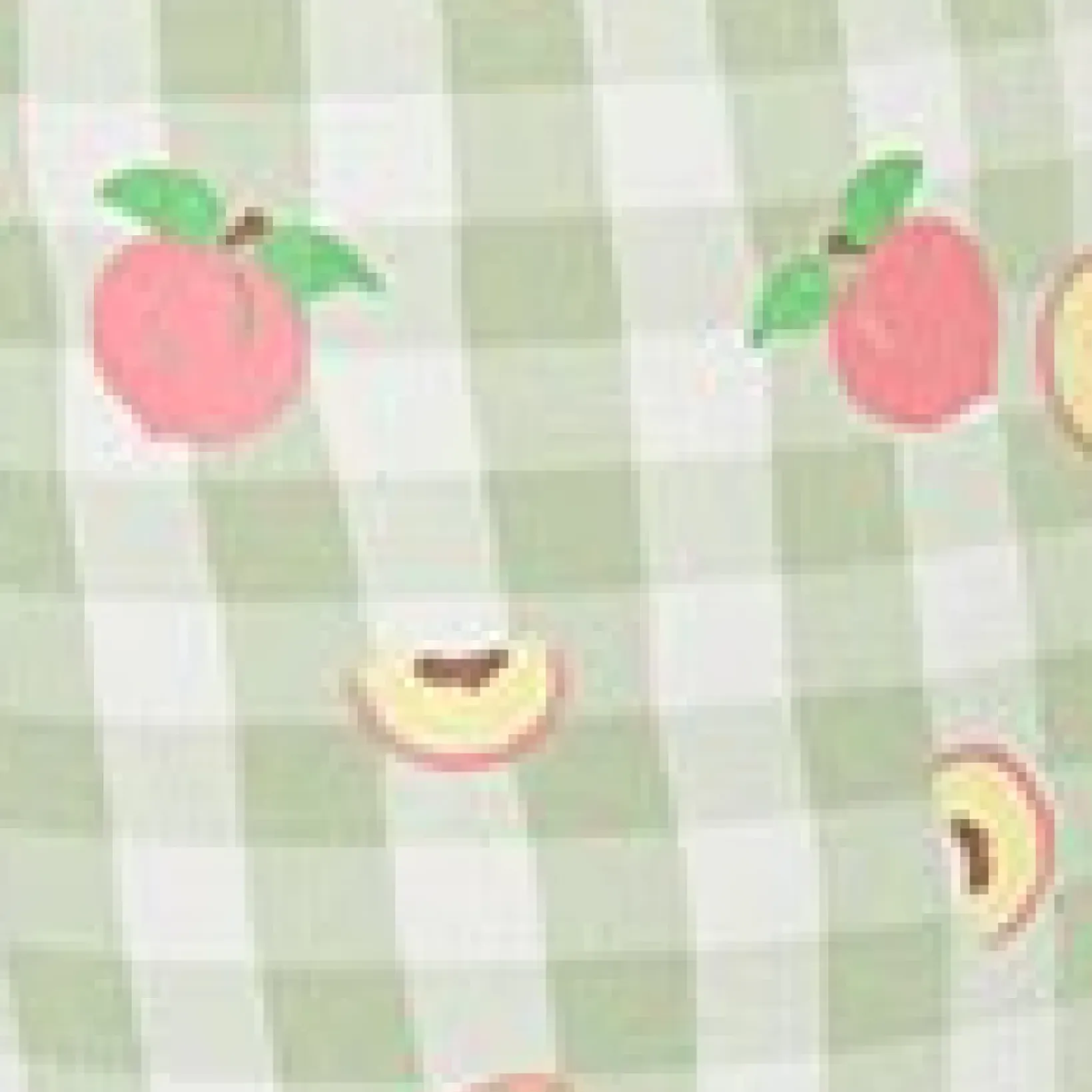 Unique Vintage Pants>Light Green Gingham & Peaches Rachelle Capri Pants