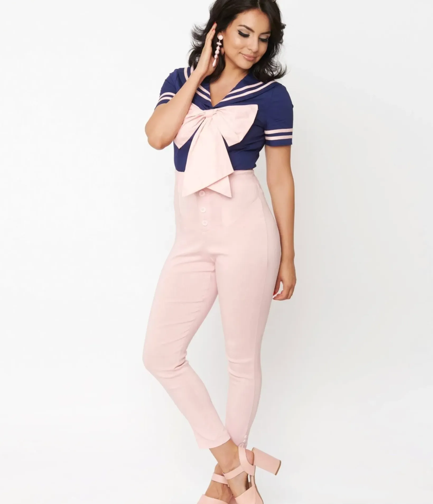 Unique Vintage All Things Pink>Light Pink High Waist Melody Pants