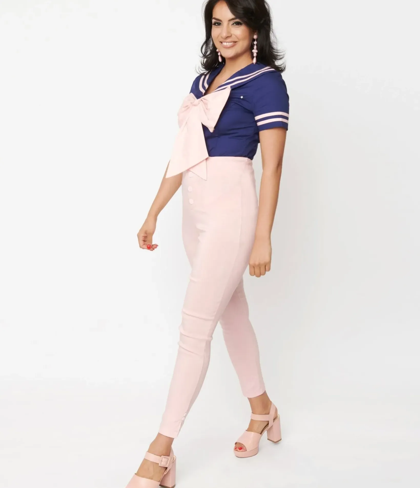 Unique Vintage All Things Pink>Light Pink High Waist Melody Pants