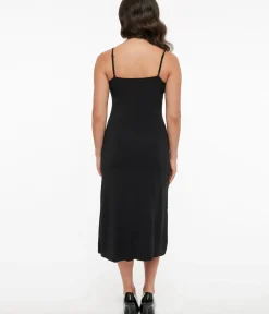 Unique Vintage Special Occasion|All Things Black>Midi Length Black Stretch Slip
