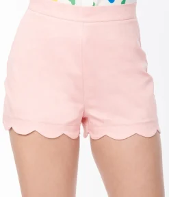 Unique Vintage Shorts|All Things Pink>Pink Scallop Shorts