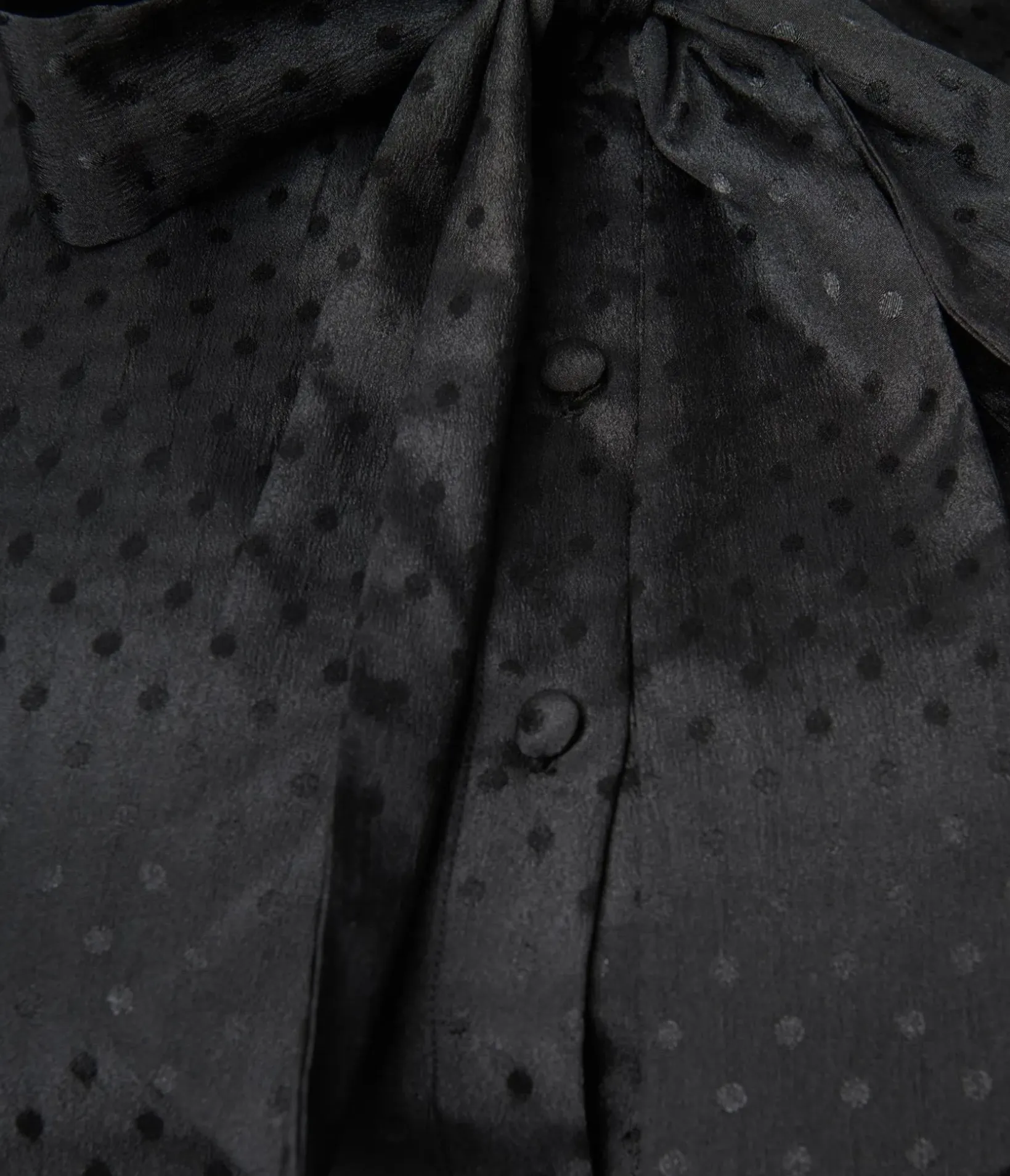 Unique Vintage Blouses|Blouses>Plus Size Black Satin Polka Dot Gwen Blouse