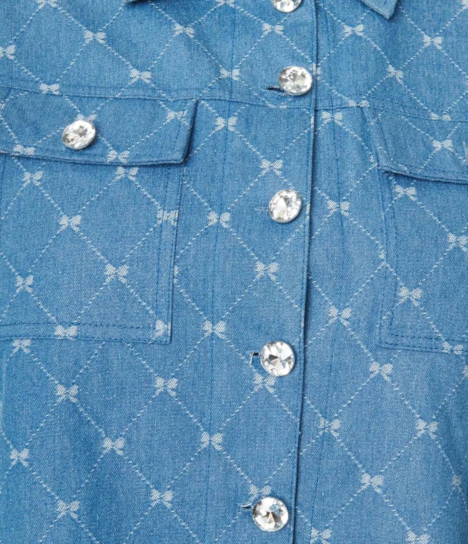 Unique Vintage Jackets|Coats & Jackets>Plus Size Blue Bow Denim Jacket