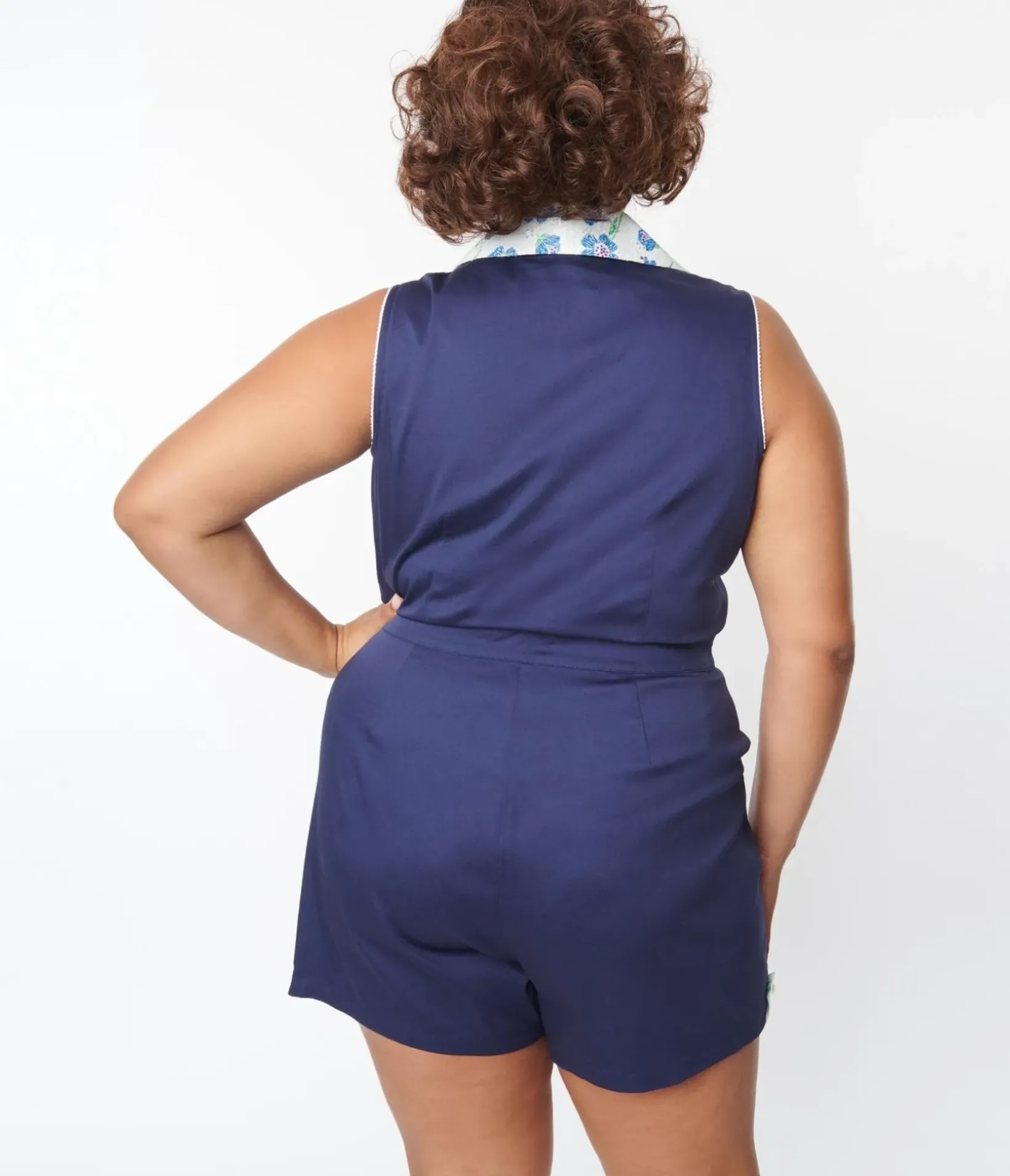 Unique Vintage Rompers & Jumpsuits|Rompers & Jumpsuits>Plus Size Navy Blue Shelby Romper