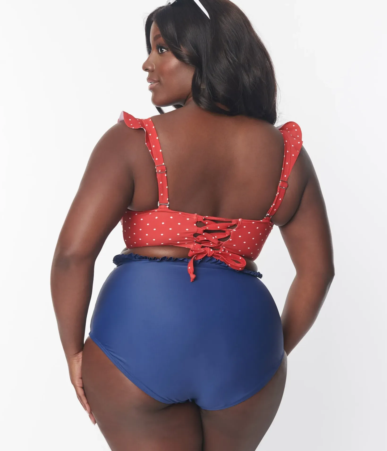 Unique Vintage Swim Bottoms|Plus Size Swim>Plus Size Navy Cape May Swim Bottoms