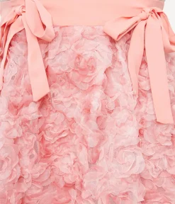 Unique Vintage Skirts|Skirts>Plus Size Pink Rosette Suspender Ballerina Skirt