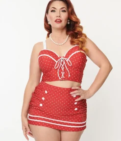 Unique Vintage Two Piece Swim|Swim Tops><noscript><img width=