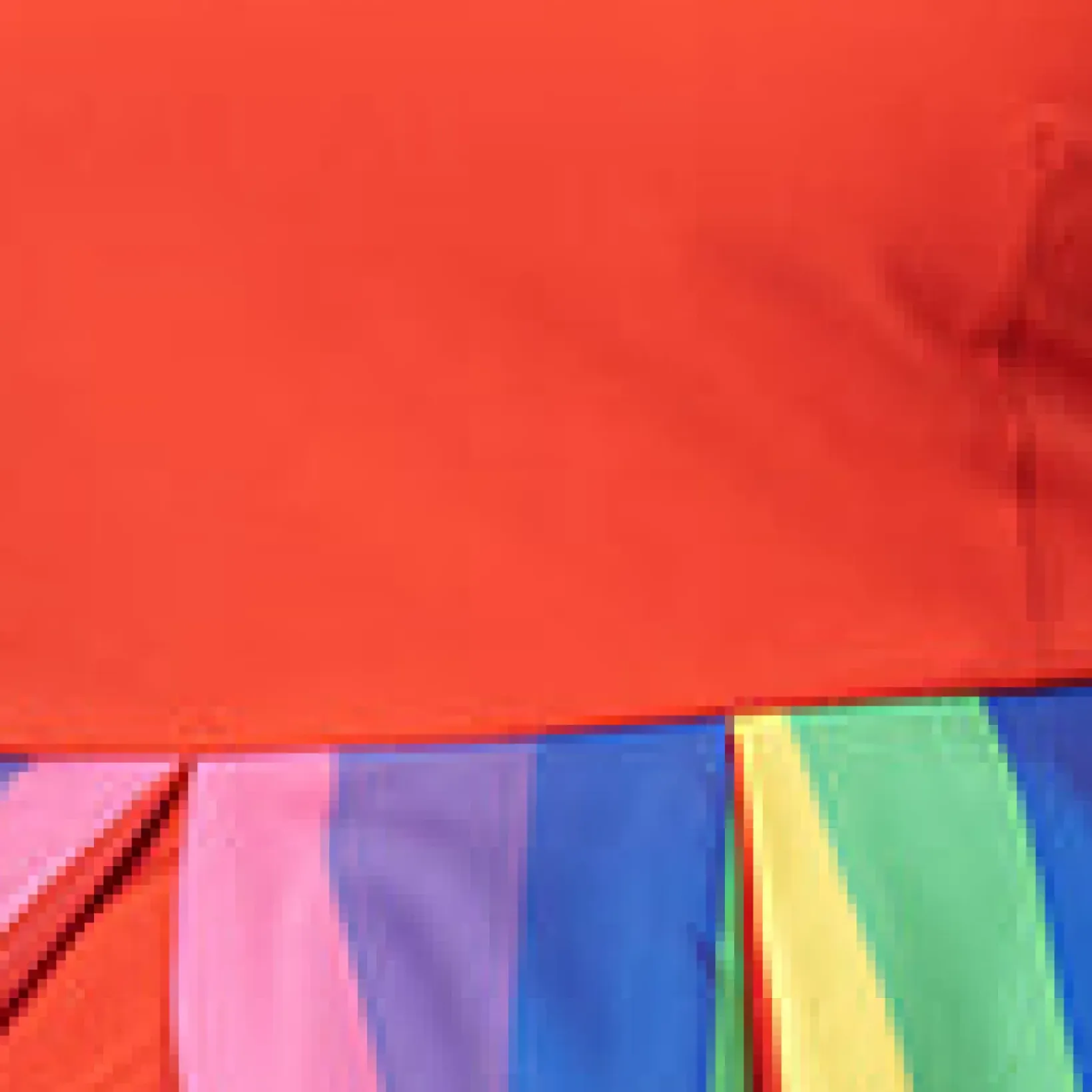 Unique Vintage Swing|Swing>Plus Size Red & Rainbow Stripe Swing Dress