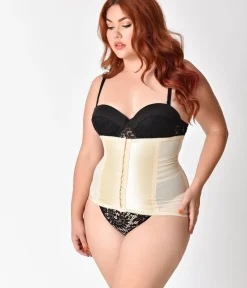 Unique Vintage Wedding Accessories|Wedding Guest>Plus Size 1950s Beige Stretch Waist Cincher