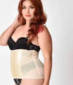 Unique Vintage Wedding Accessories|Wedding Guest>Plus Size 1950s Beige Stretch Waist Cincher