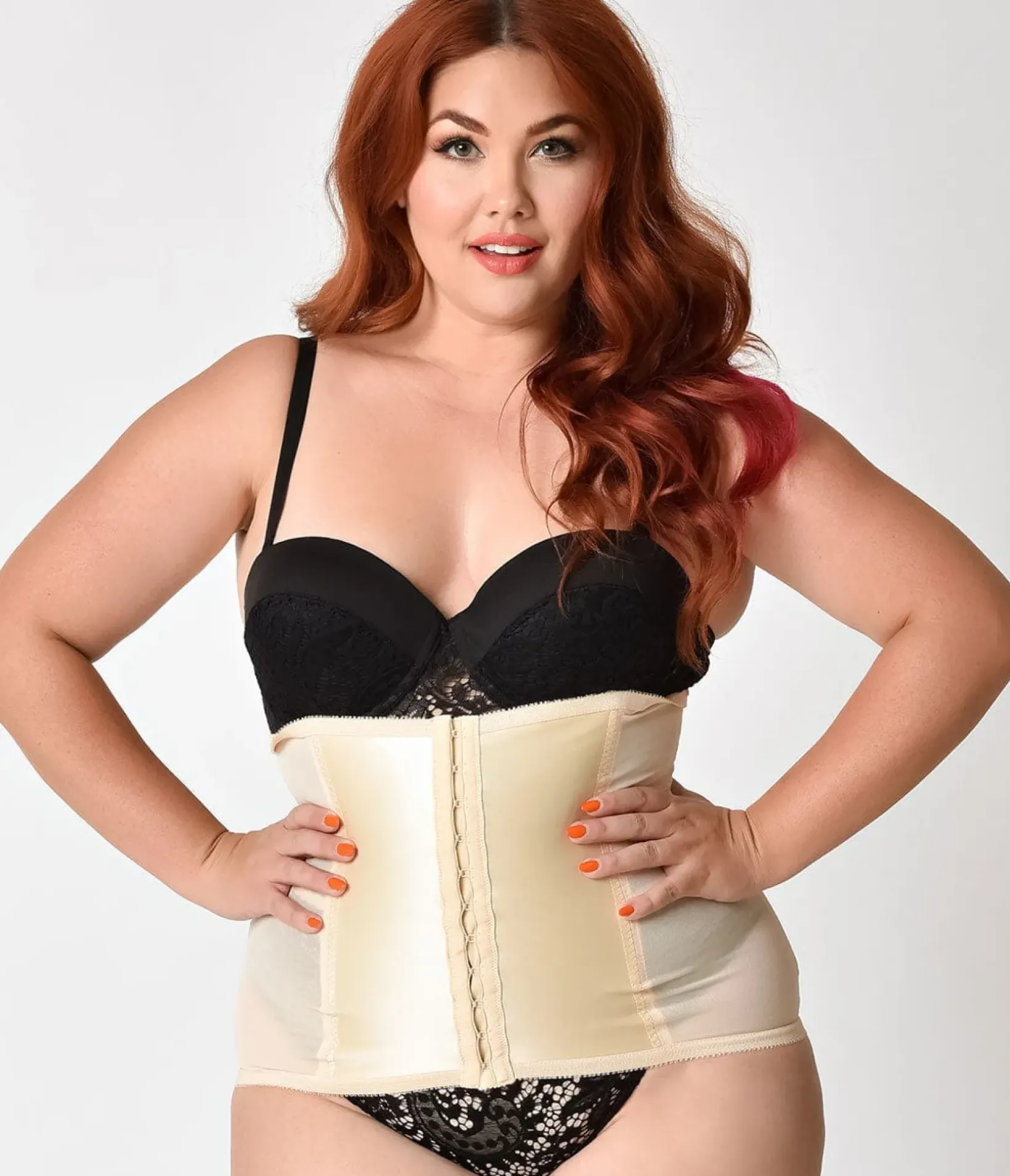 Unique Vintage Wedding Accessories|Wedding Guest>Plus Size 1950s Beige Stretch Waist Cincher