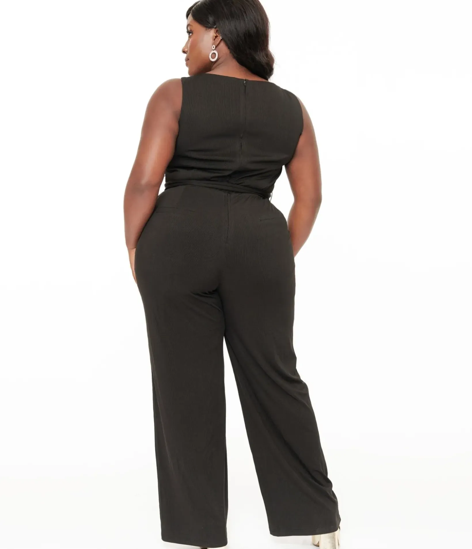 Unique Vintage Rompers & Jumpsuits|Rompers & Jumpsuits>Plus Size 1950s Black Boat Neck Jumpsuit
