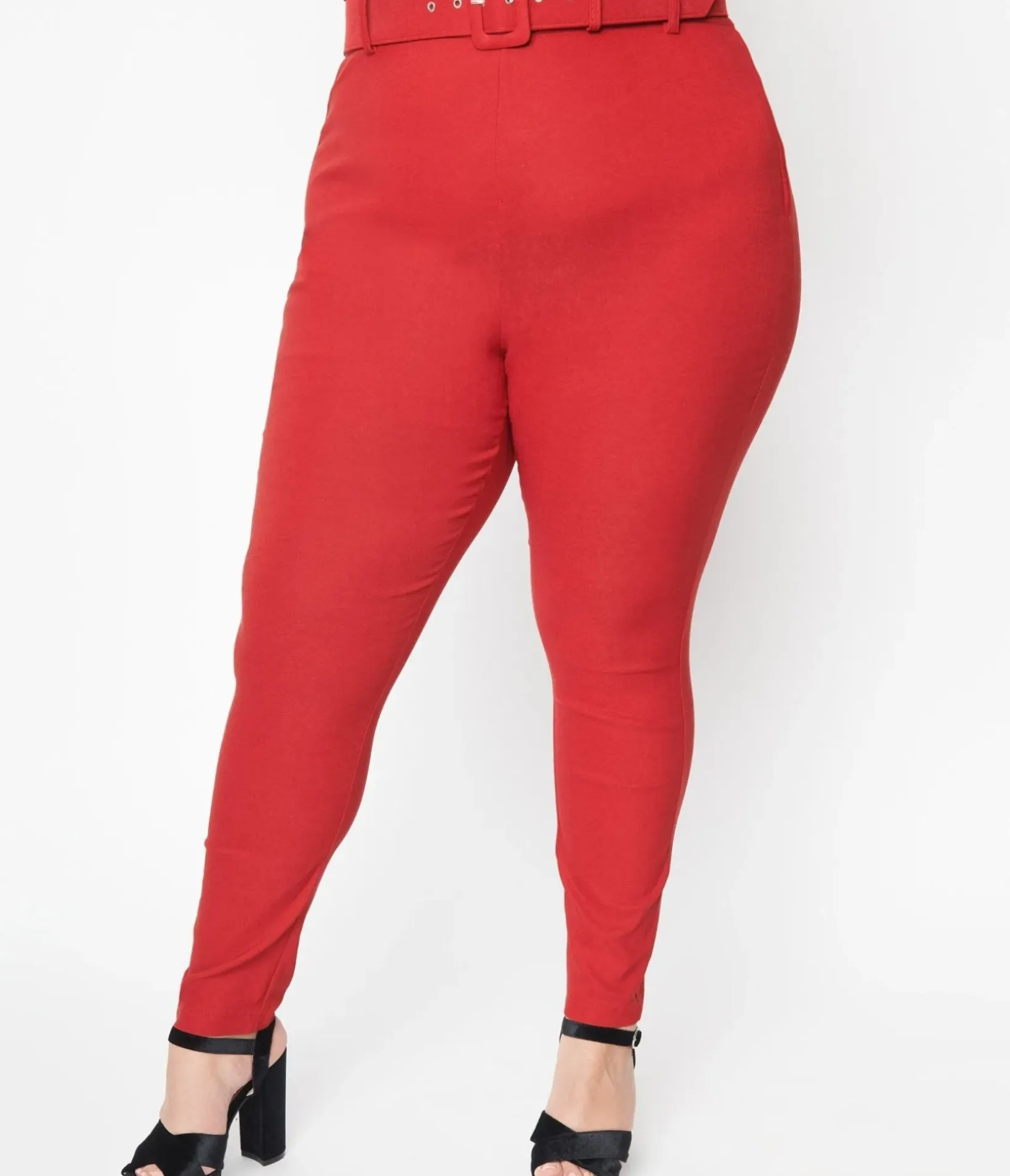 Unique Vintage Pants|Pants>Plus Size 1940s Black Satin High Waist Ginger Pants