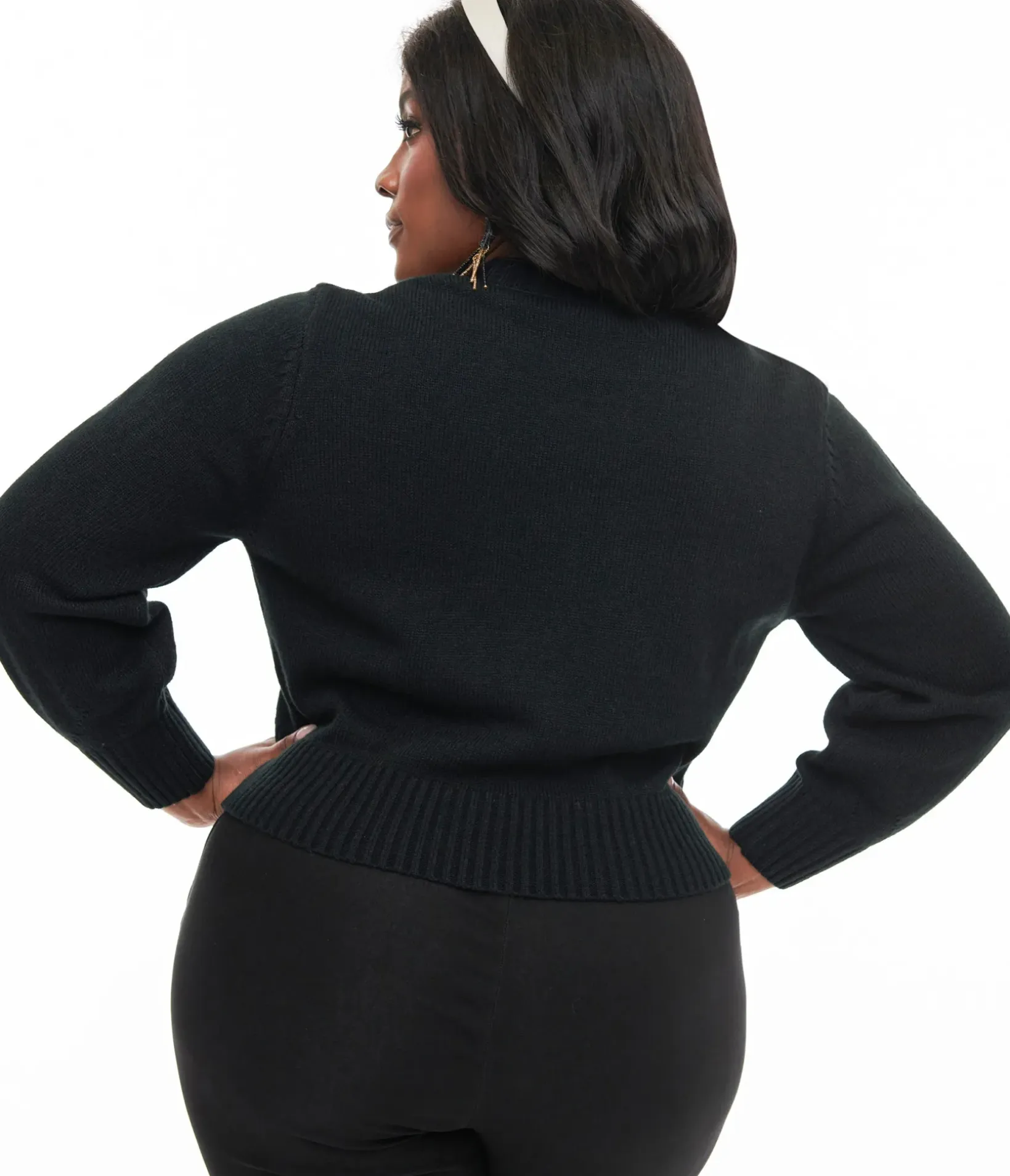 Unique Vintage Sweaters & Cardigans|All Things Black>Plus Size 1950s Black & Silver Bat Cropped Cardigan