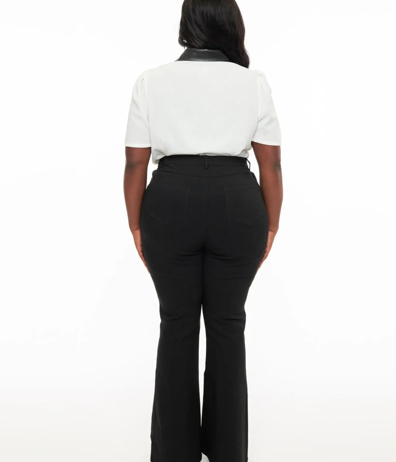 Unique Vintage Pants|Pants>Plus Size 1970s Black & Silver Bats Flare Pants
