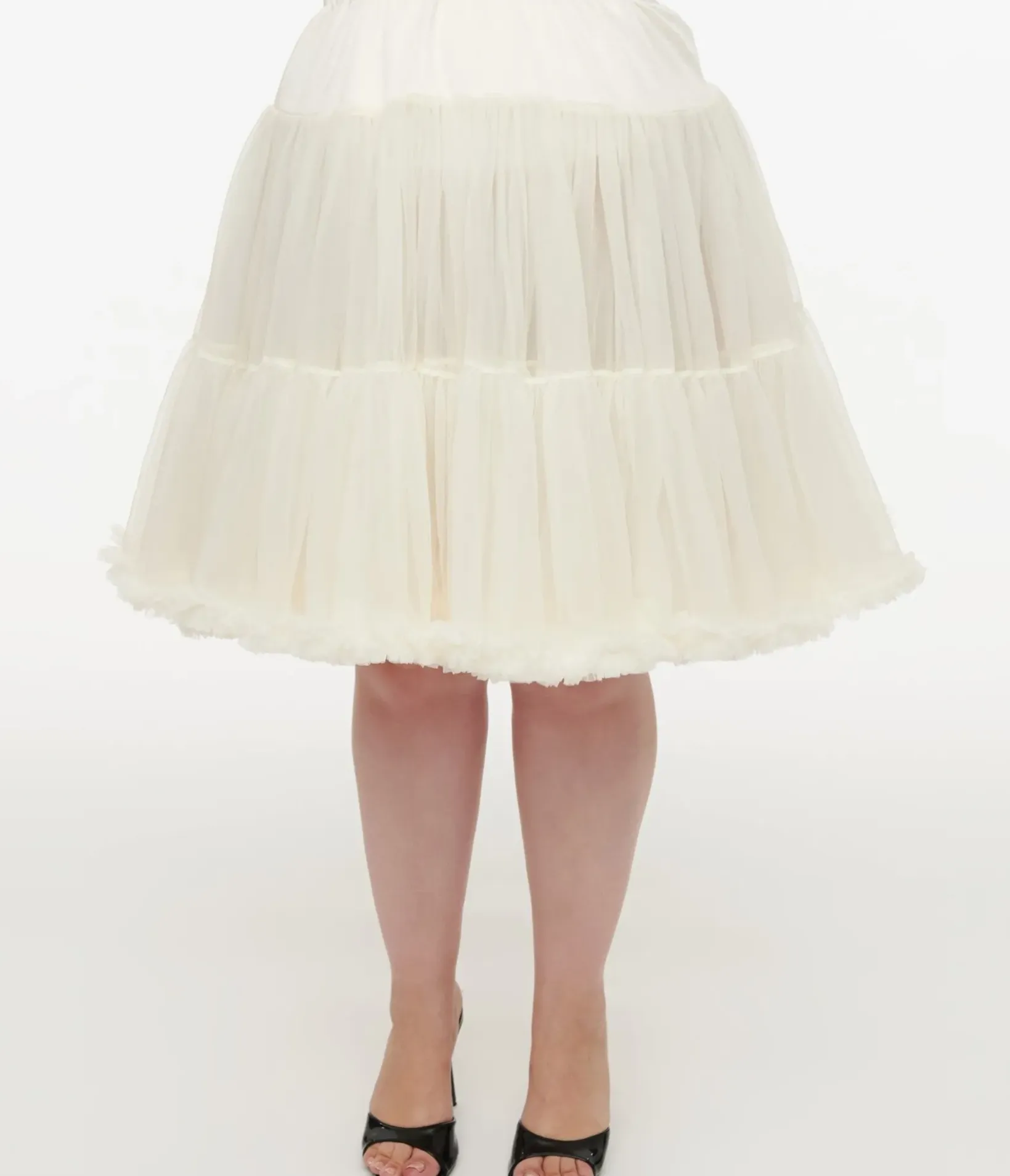 Unique Vintage Special Occasion|Prom Accessories>Plus Size 1950s Ivory Retro Style Ruffled Petticoat Crinoline