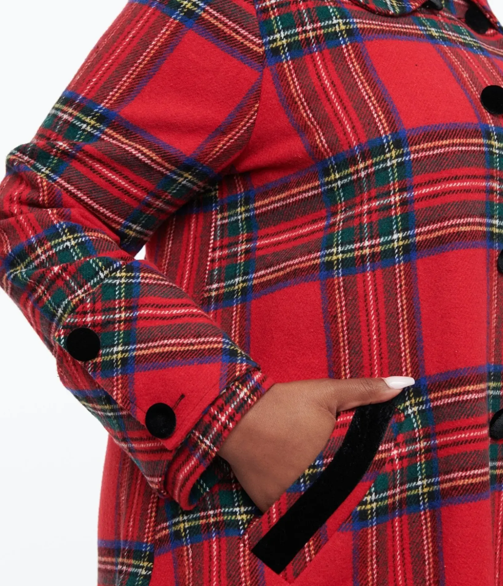 Unique Vintage Jackets|Coats & Jackets>Plus Size 1960s Red Plaid Peacoat