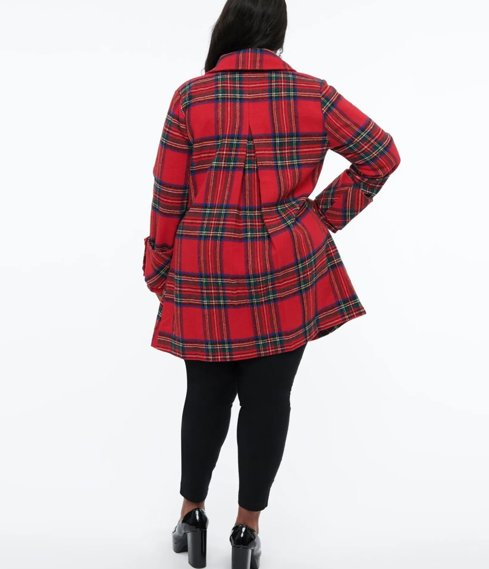 Unique Vintage Jackets|Coats & Jackets>Plus Size 1960s Red Plaid Peacoat