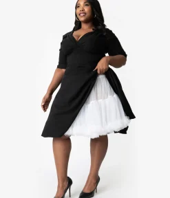 Unique Vintage Special Occasion|Wedding Accessories>Plus Size White Retro Style Ruffled Petticoat Crinoline