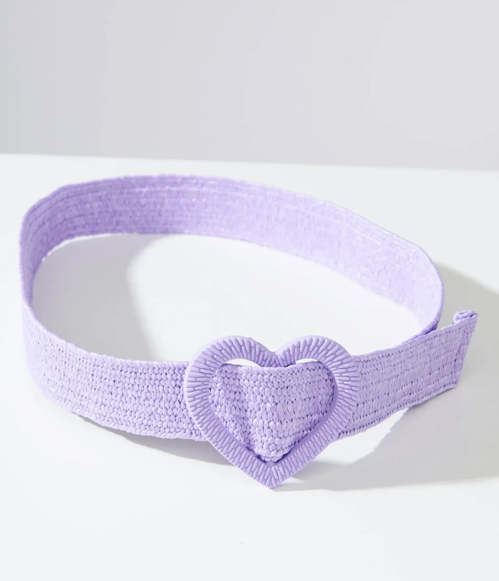 Unique Vintage Belts>Purple Heart Buckle Woven Belt