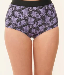 Unique Vintage Swim Bottoms|Two Piece Swim>Purple Lacy Bats Mrs Cooper Swim Bottoms