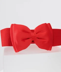 Unique Vintage Disney Bounding|All Things Red>Red Bow Cinch Belt
