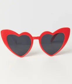 Unique Vintage Pride|Concert & Festivals>Red Heart Sunglasses