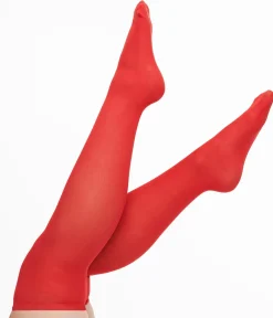 Unique Vintage Disney Bounding|All Things Red>Red Over the Knee Tights