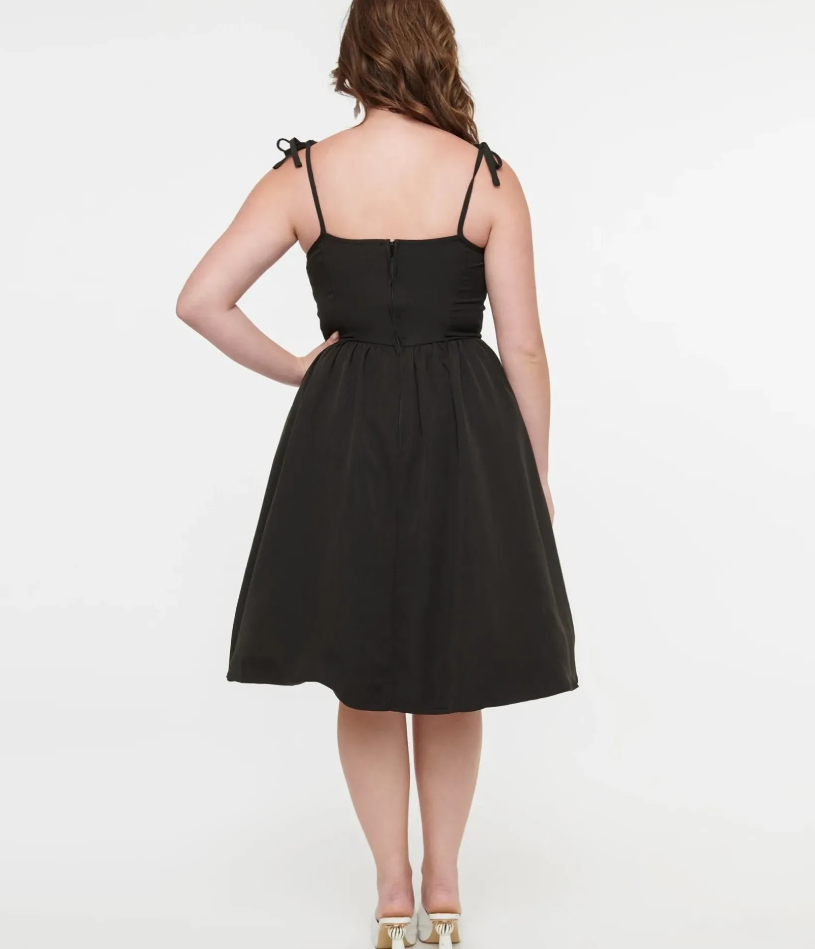Unique Vintage Swing|Pocket Dresses>1950s Black & Glow in the Dark Skeleton Bobbie Swing Dress