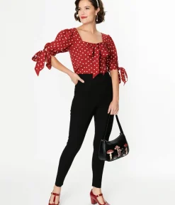 Unique Vintage Pants|All Things Black>1950s Black High Waisted Cigarette Pants
