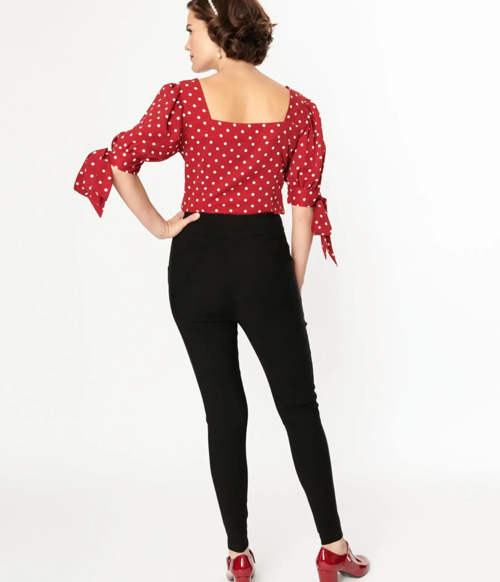Unique Vintage Pants|All Things Black>1950s Black High Waisted Cigarette Pants