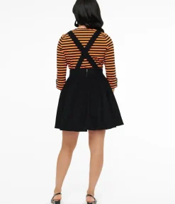 Unique Vintage Skirts|All Things Black>1950s Black & Orange Jack-O-Lantern Pinafore