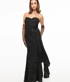 Unique Vintage Everyday Dresses|Special Occasion>1930s Black Sequin Lace Mermaid Dress