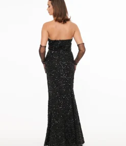 Unique Vintage Everyday Dresses|Special Occasion>1930s Black Sequin Lace Mermaid Dress