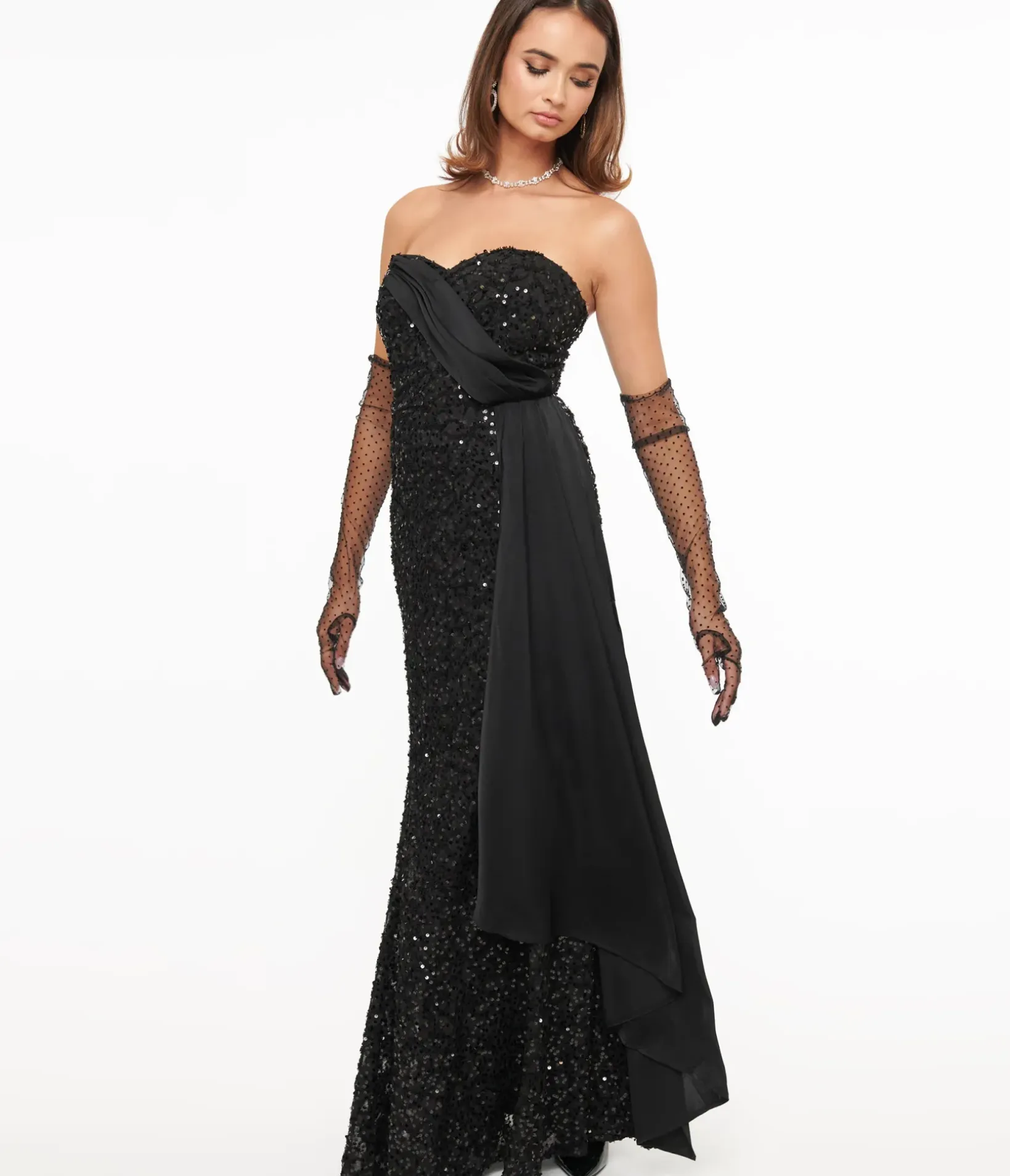 Unique Vintage Everyday Dresses|Special Occasion>1930s Black Sequin Lace Mermaid Dress
