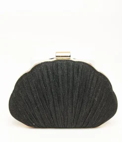 Unique Vintage All Things Black>1950s Black Sparkle Scallop Handbag