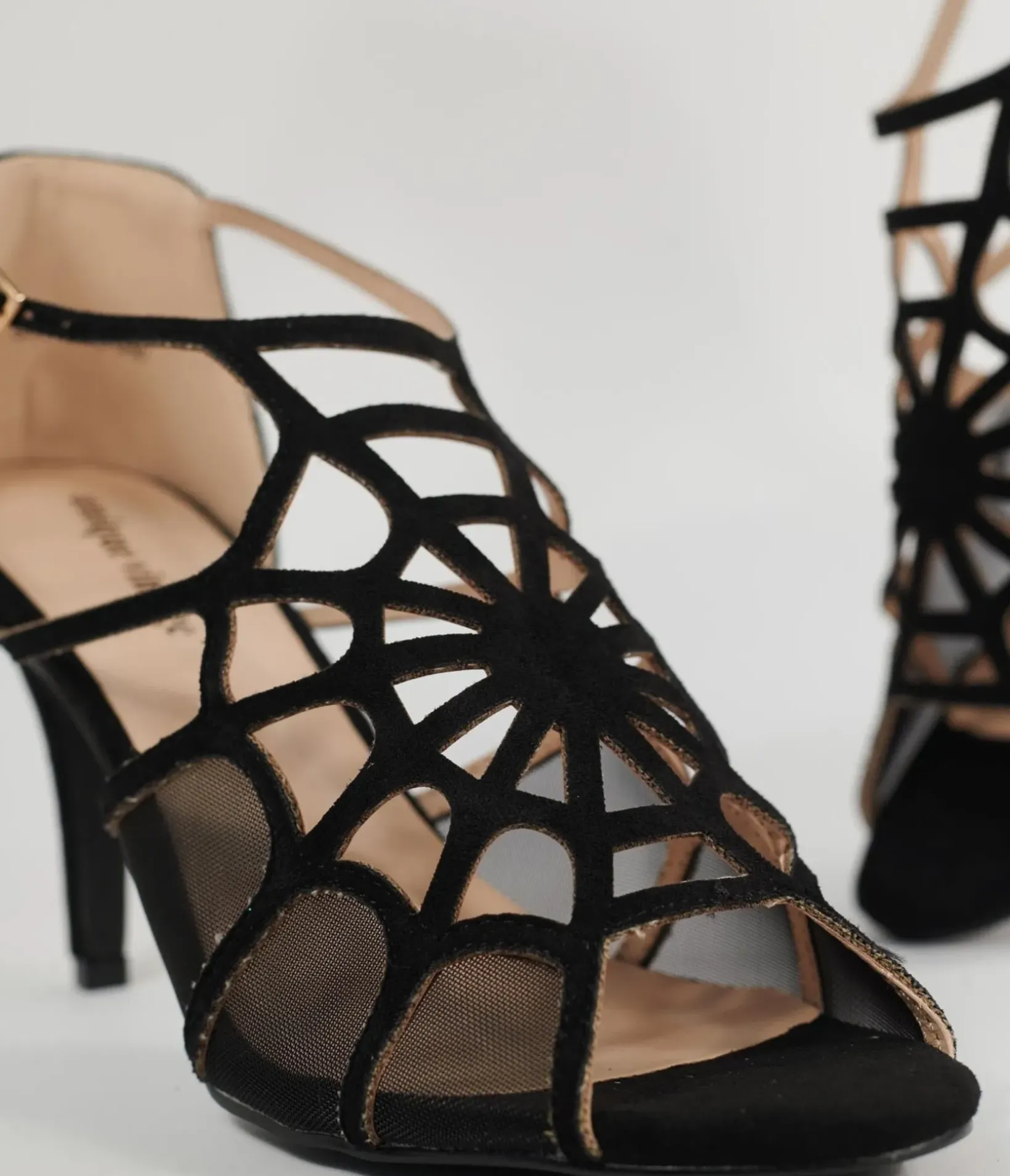 Unique Vintage All Things Black|Heels>1940s Black Spider Web Heels