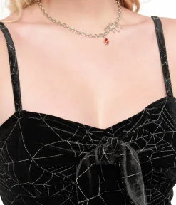Unique Vintage Rompers & Jumpsuits|All Things Black>1950s Black Velvet & Silver Web Cropped Jumpsuit