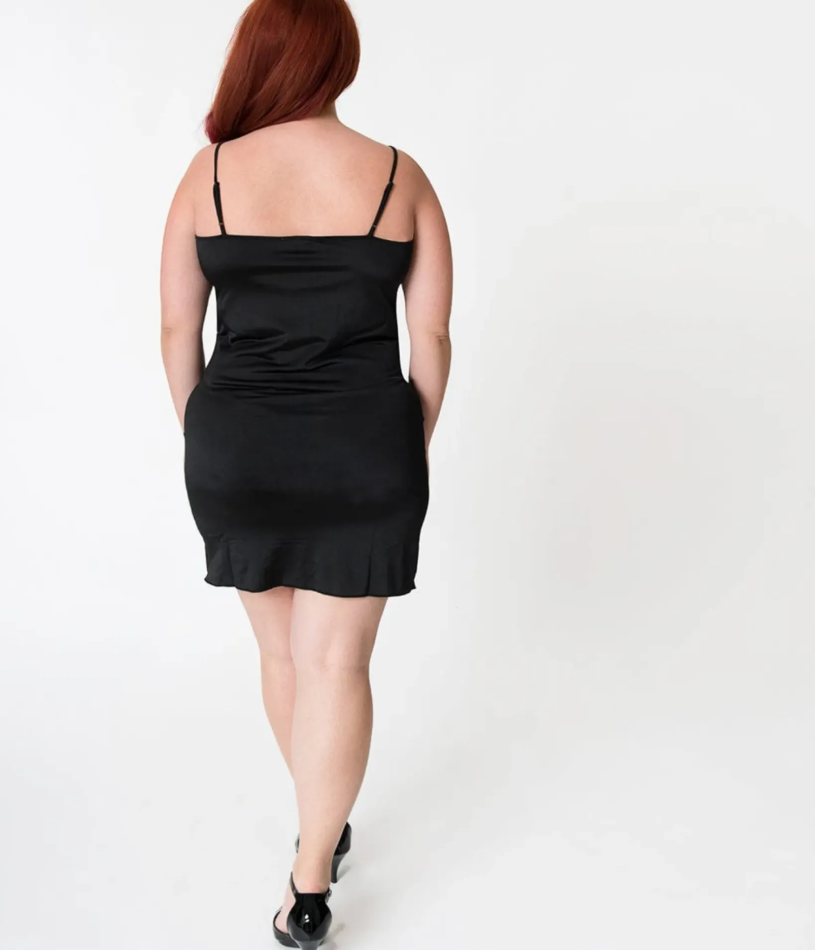 Unique Vintage Special Occasion|All Things Black>Short Black Stretch Slip