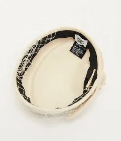 Unique Vintage Special Occasion|Wedding Accessories>1950s Ivory Pearl Pillbox Hat