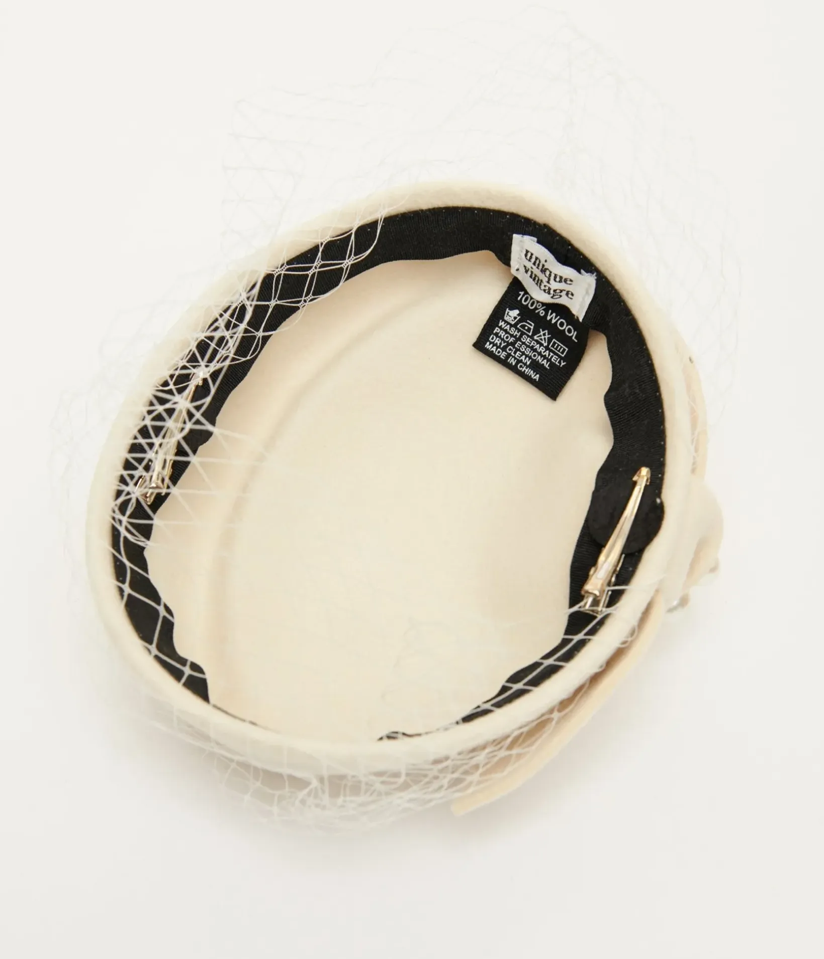 Unique Vintage Special Occasion|Wedding Accessories>1950s Ivory Pearl Pillbox Hat