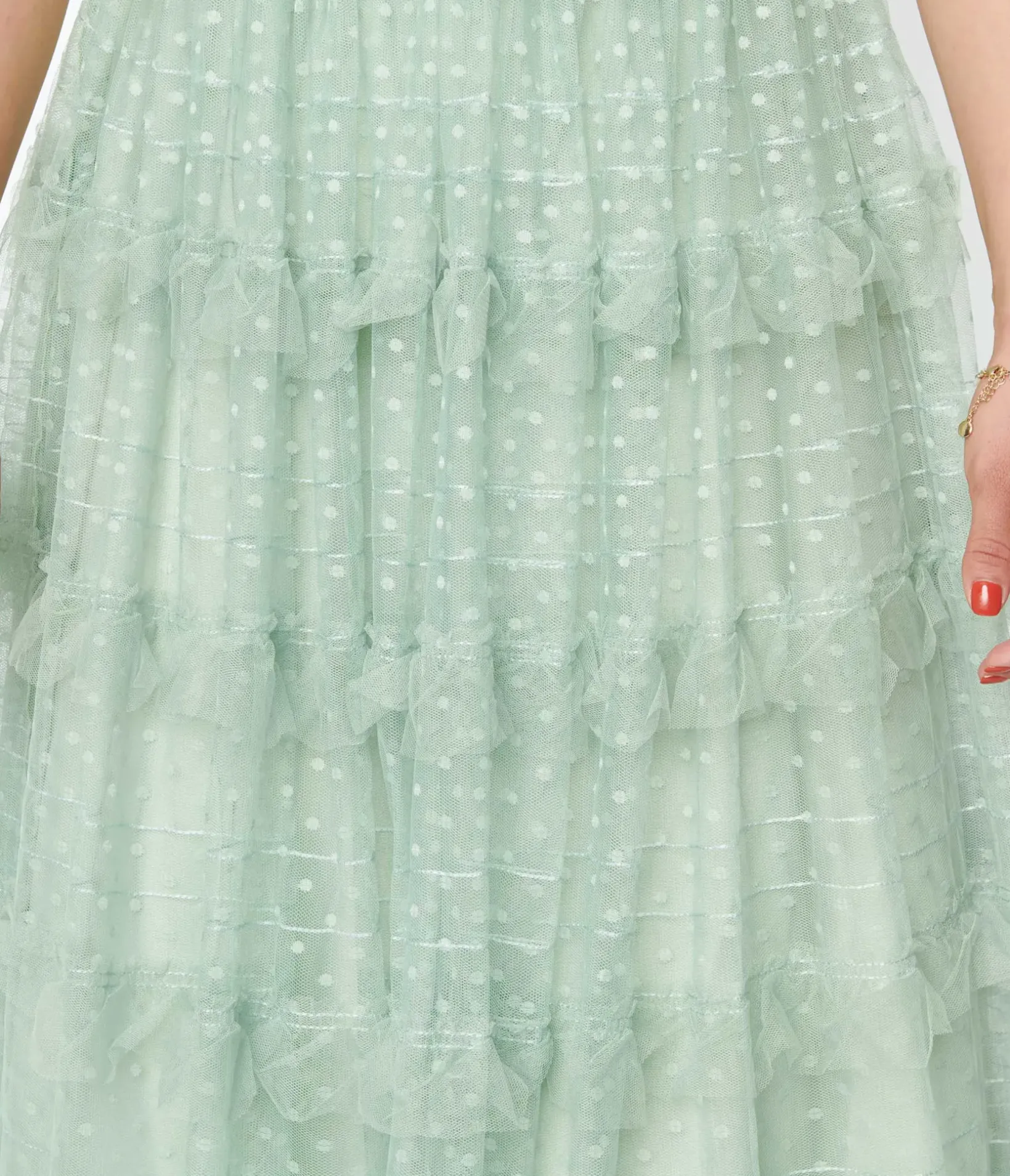 Unique Vintage Everyday Dresses|Special Occasion>1950s Mint Green Clip Dot Off The Shoulder Cocktail Dress